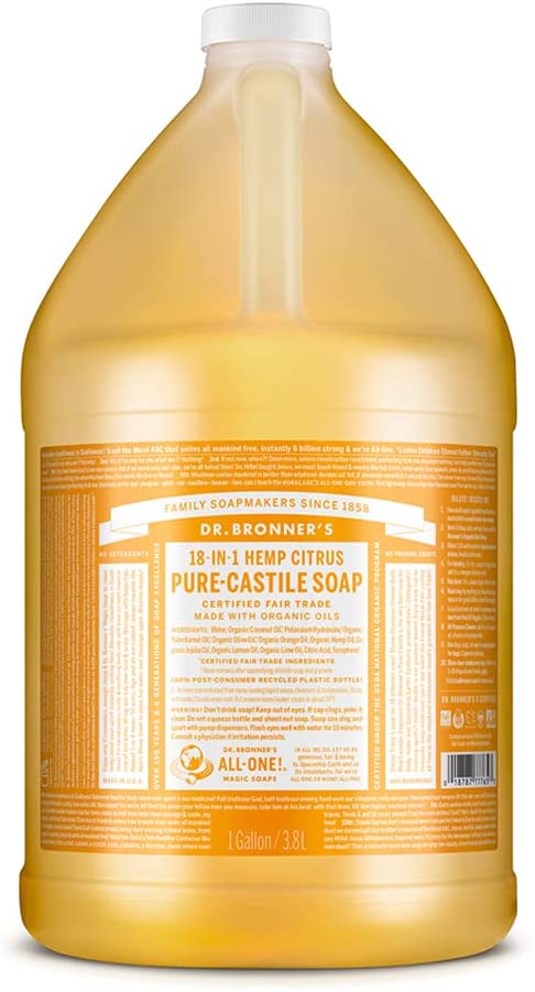 Dr. Bronner's, Pure Castile Soap 18-in-1, Citrus, 3.8L (1 Gallon)