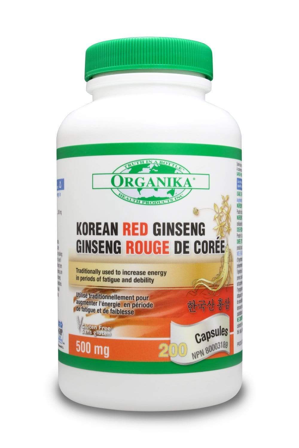 Organika GINSENG - KOREAN RED 500MG 200 Capsules