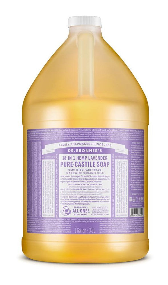 Dr. Bronner's, Pure Castile Soap 18-in-1, Lavender, 3.8L (1 Gallon)