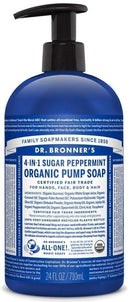 Dr. Bronner's, 4-in-1 유기농 펌프 비누, 페퍼민트, 710mL