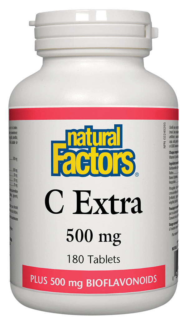 Natural Factors C Extra 500mg Plus 500 mg Bioflavonoids 180 Tablets