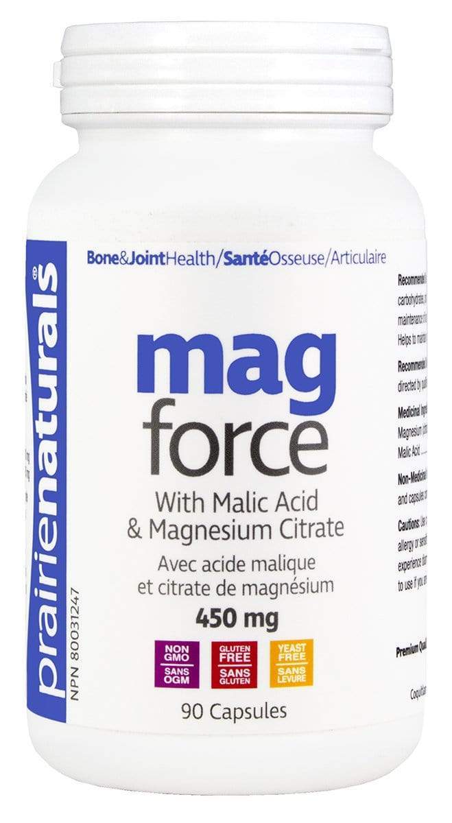 Prairie Naturals Mag-Force Magnesium & Malic Acid 90 Capsules