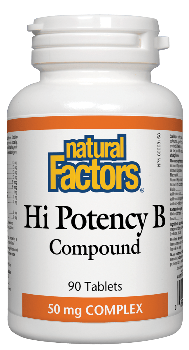 Natural Factors Hi Potency B Compound 50 mg Complex 90 Tablets