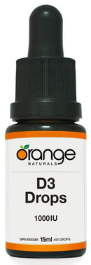 Orange Naturals D3 Drops 1000IU قاعدة MCT برتقالية