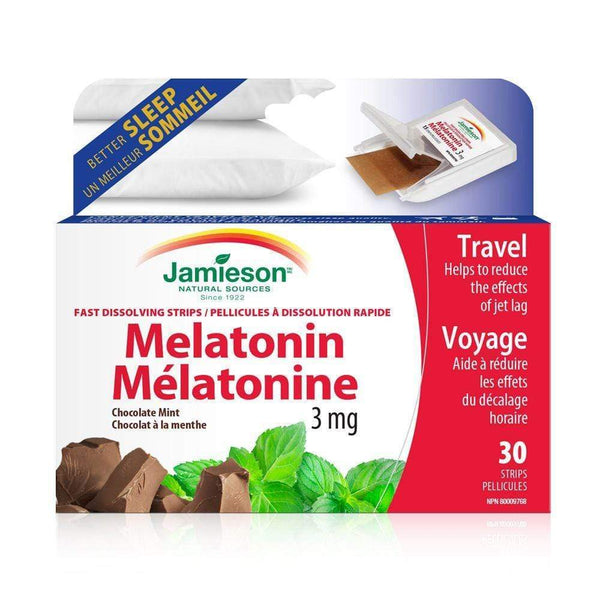 Jamieson 멜라토닌 3 mg 초콜릿 민트 30 스트립
