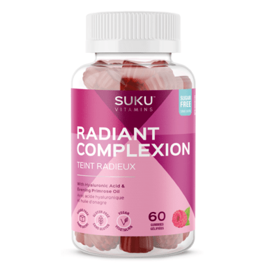 Suku Vitamins Radiant Complexion 60 Gummies -Rich Raspberry Flavour