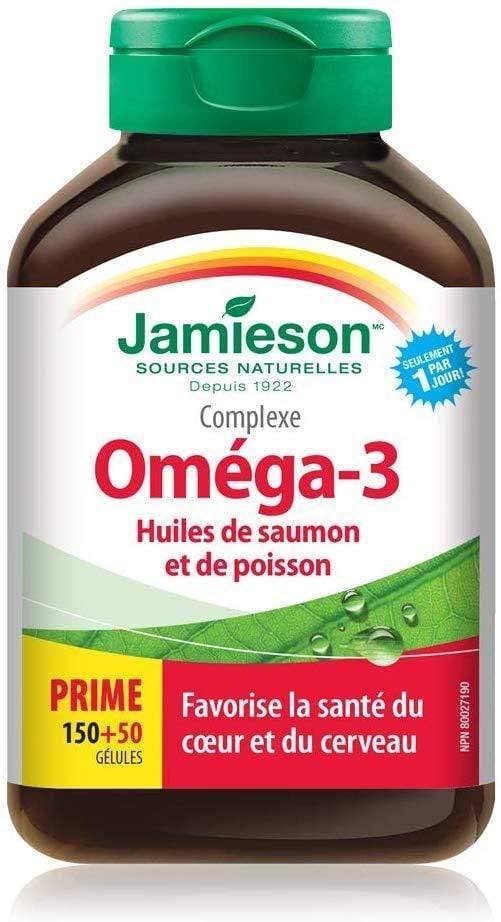 Jamieson Salmon & Fish Oils Omega-3 1000mg, 150+50 Softgels