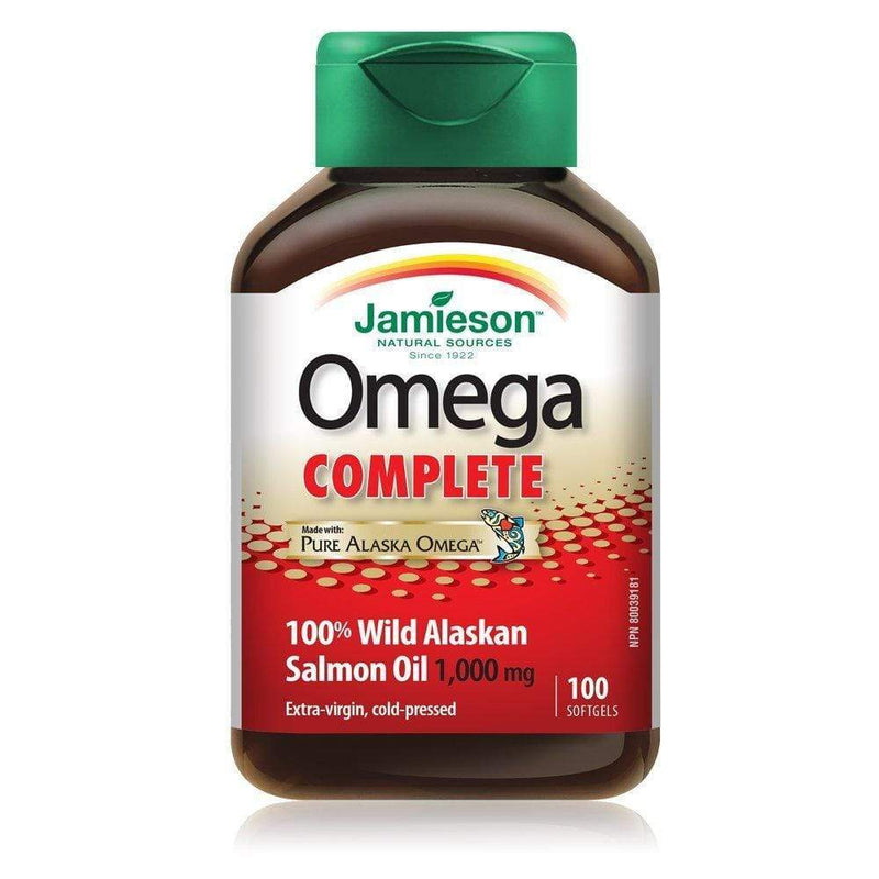 Jamieson Omega Complete 100% 야생 알래스카 연어 오일 1000 mg 100 소프트젤