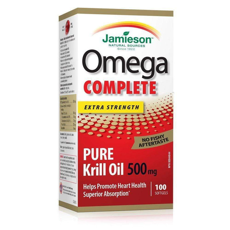 Jamieson Omega Complete Extra Strength 순수 크릴 오일 500 mg 100 소프트젤