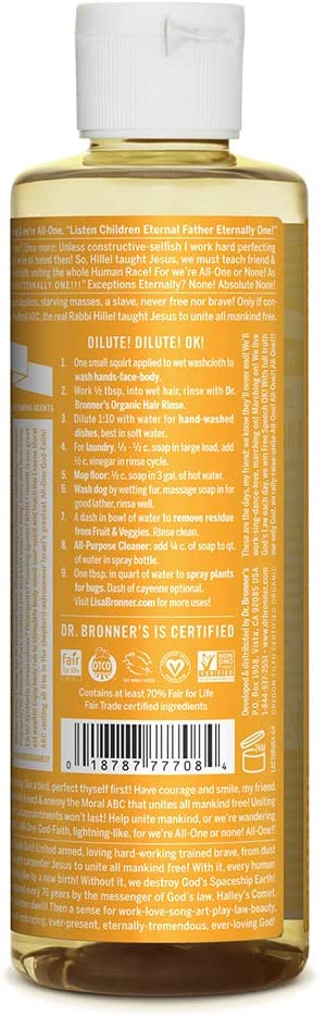 Dr. Bronner's, Pure-Castile Liquid Soap, Citrus Orange, 237mL