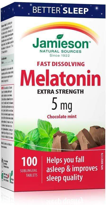 Jamieson Melatonin 5 mg Chocolate Mint Flavour 100 Tablets