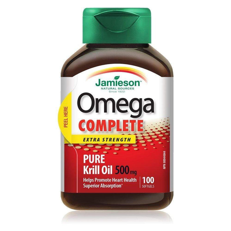 Jamieson Omega Complete Extra Strength 순수 크릴 오일 500 mg 100 소프트젤