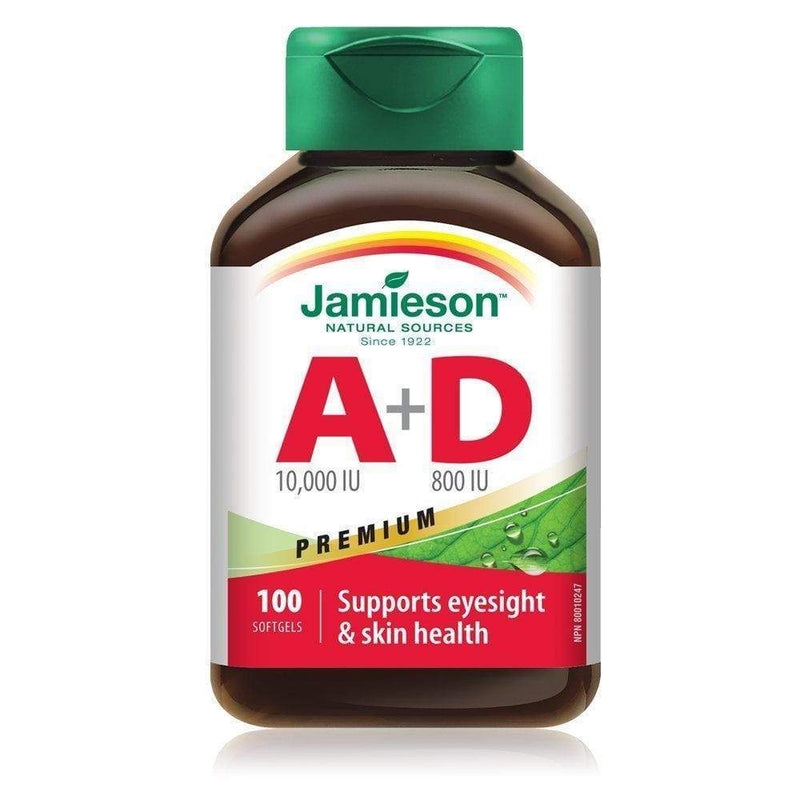 Jamieson Vitamin A 10000 IU + Vitamin D 800 IU 100 Softgels