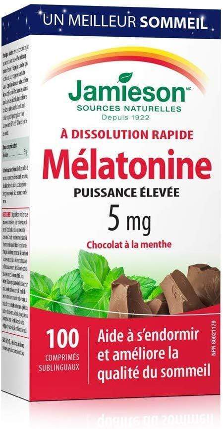 Jamieson Melatonin 5 mg Chocolate Mint Flavour 100 Tablets