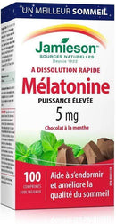 جاميسون ميلاتونين 5 ملغ بنكهة الشوكولاتة والنعناع، ​​100 قرص