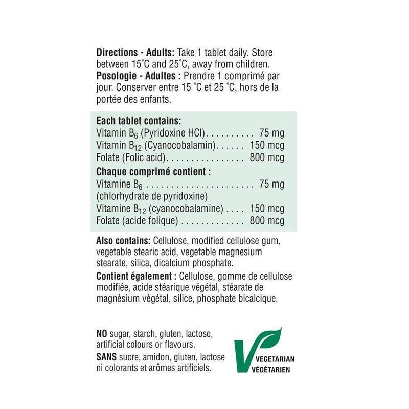 Jamieson Vitamin B6 + B12 Folic Acid 110 Tablets