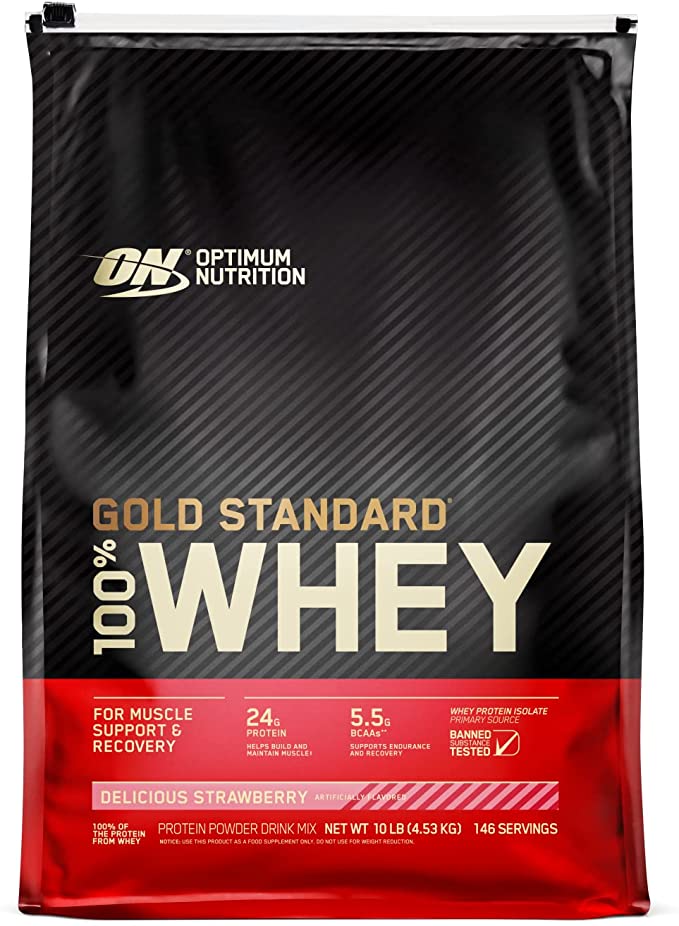 Optimum Nutrition, Gold Standard 100% Whey, Vanilla Ice Cream, 4.54 kg (10 lbs)