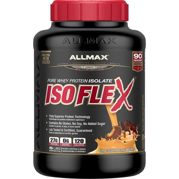 ALLMAX, Isoflex، بروتين مصل اللبن النقي المعزول، زبدة الفول السوداني بالشوكولاتة، 2.27 كجم (5 رطل)