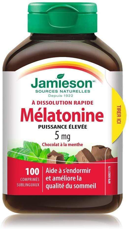 Jamieson 멜라토닌 5 mg 초콜릿 민트 맛 100정