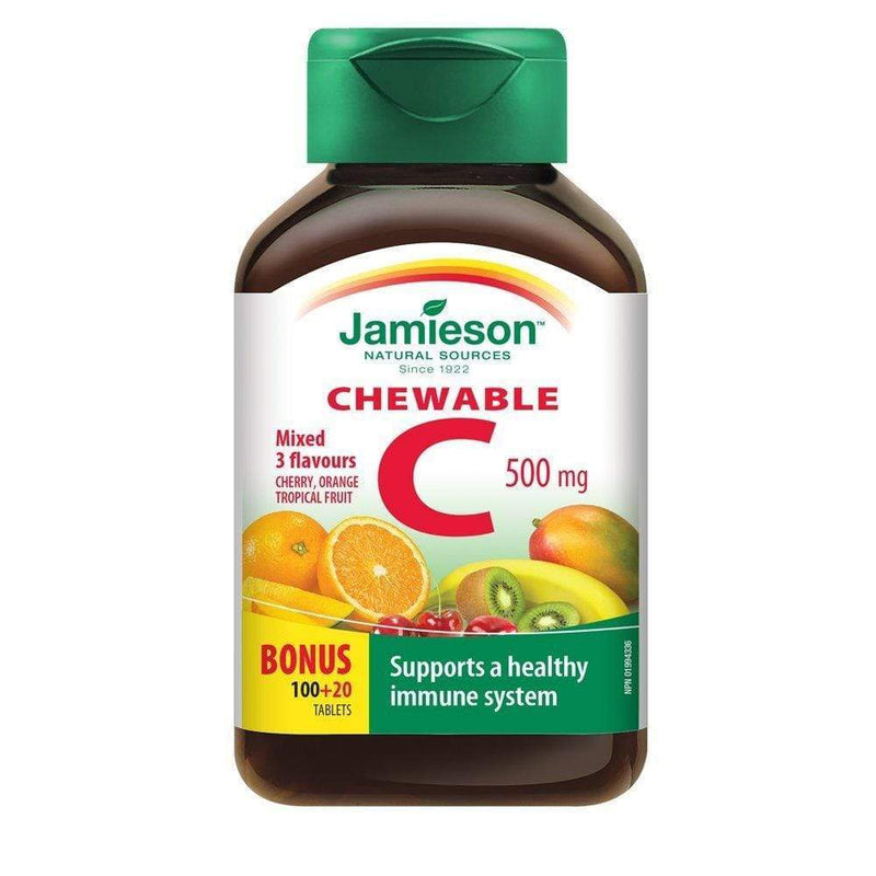 Jamieson Chewable C 500 mg Mixed 3 Flavours 120 Tablets