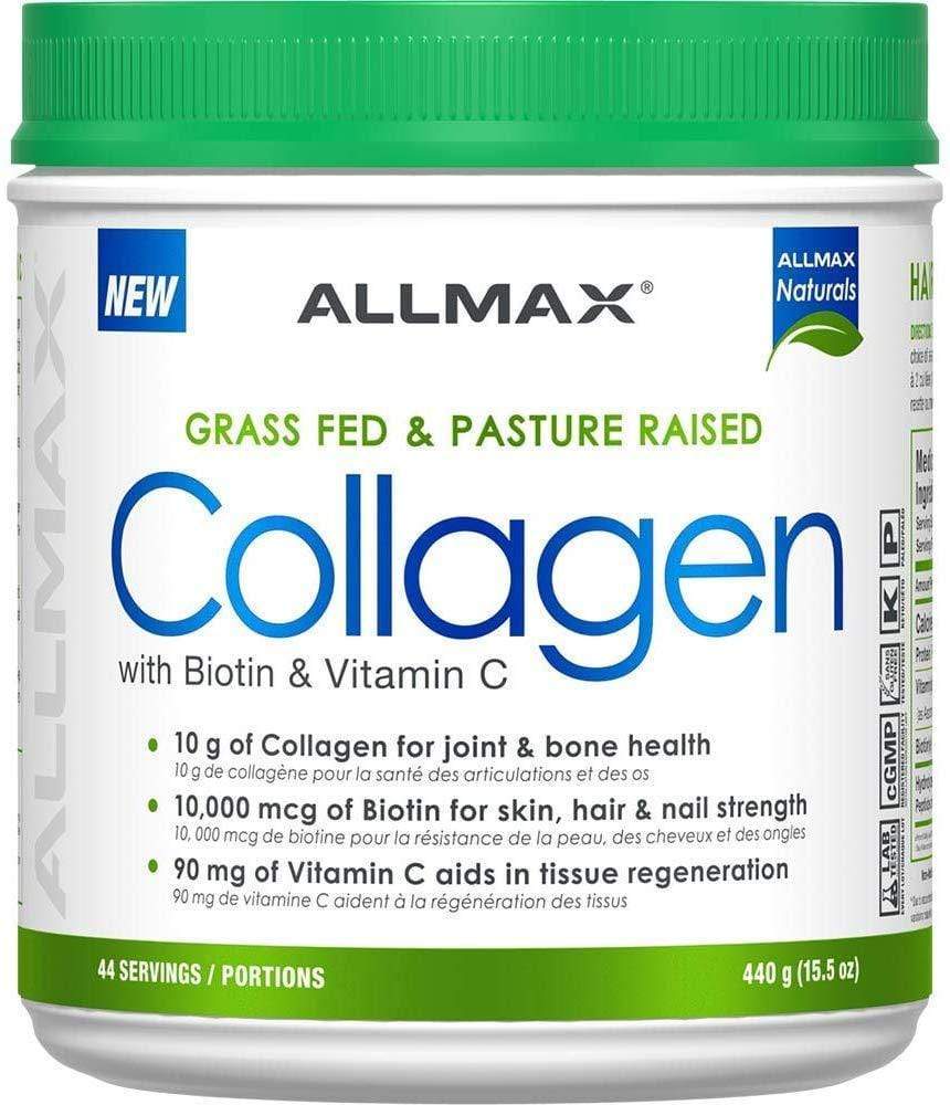 ALLMAX Grass Fed & Pasture Raised Collagen with Biotin + Vitamin C, 440 g