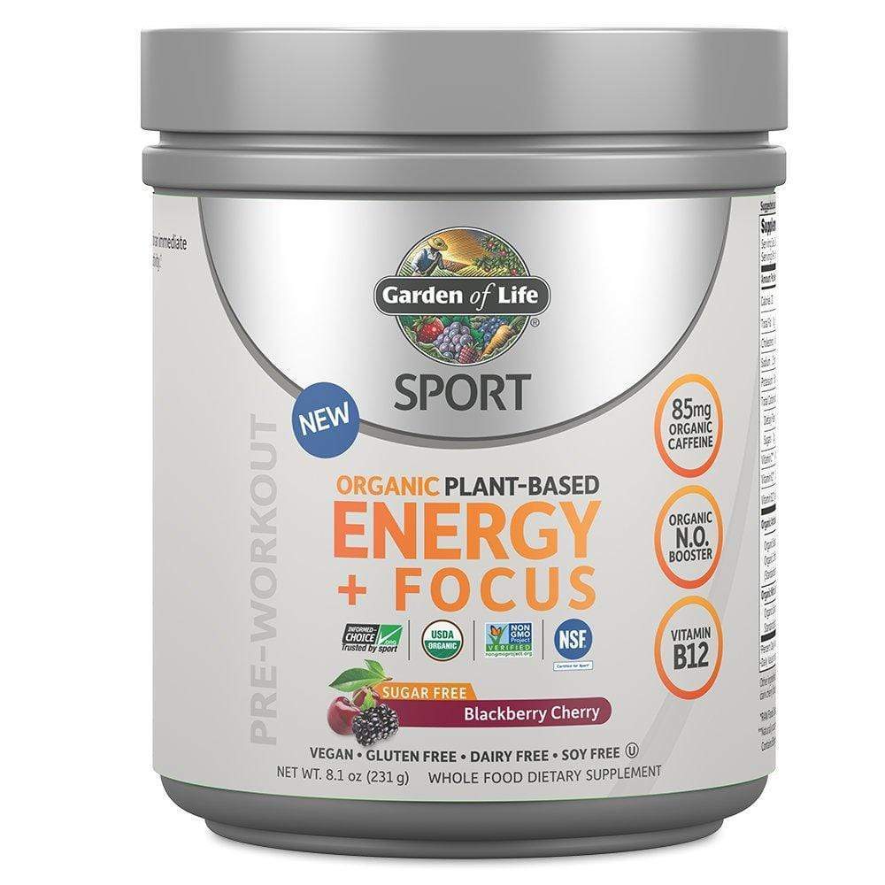 Garden of Life Sport Organic Plant Based Energy+Focus SugarFree Blackberry Cherry 231g