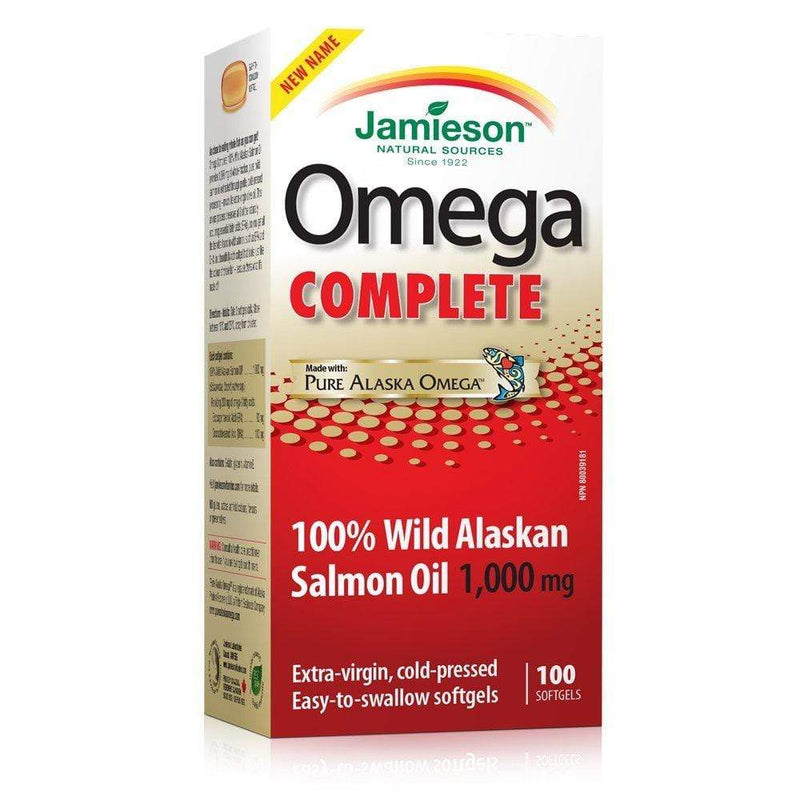 Jamieson Omega Complete 100% 야생 알래스카 연어 오일 1000 mg 100 소프트젤