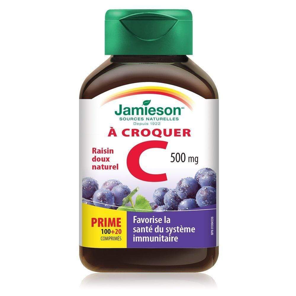 Jamieson Chewable C 500 mg Natural Sweet Grape 120 Tablets