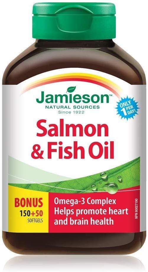 Jamieson Salmon & Fish Oils Omega-3 1000mg, 150+50 Softgels
