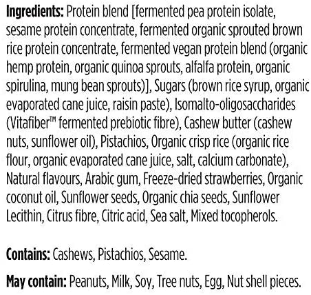 Genuine Health, Fermented Vegan Proteins+ Bar, Strawberry Pistachio, 12 x 55g