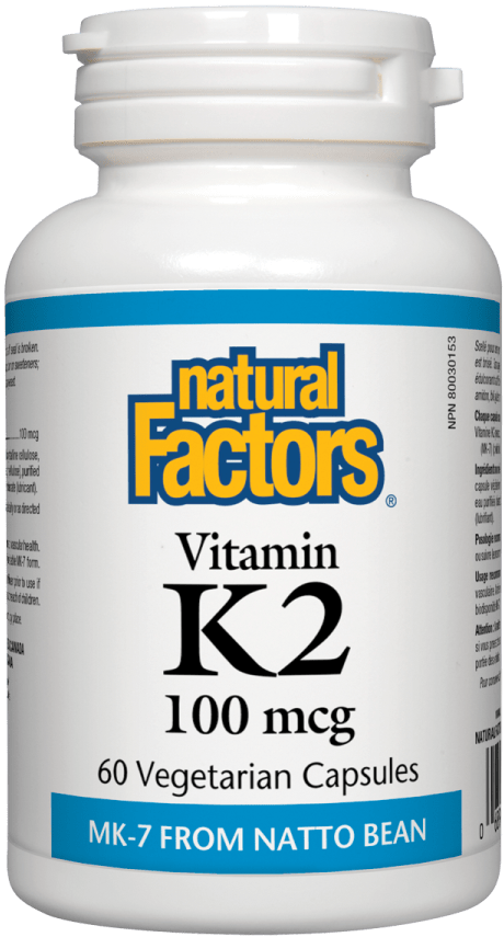 Natural Factors Vitamin K2, 100mcg, 60 Capsules