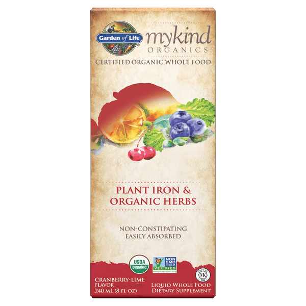 حديقة الحياة Mykind Organics الحديد النباتي والأعشاب العضوية 240 مل 