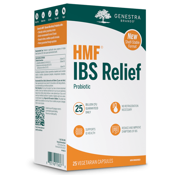 العلامات التجارية جينيسترا HMF IBS الإغاثة بروبيوتيك