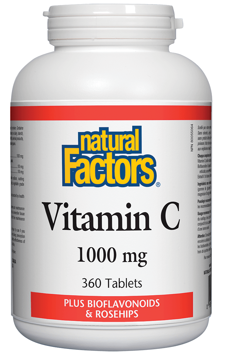 Natural Factors C 1000 mg Plus Bioflavanoids & Rosehips 360 Tablets
