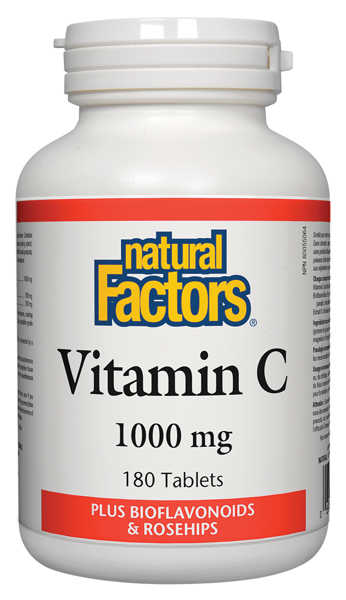 Natural Factors Vitamin C 1000 mg Plus Bioflavonoids & Rosehips 180 Tablets