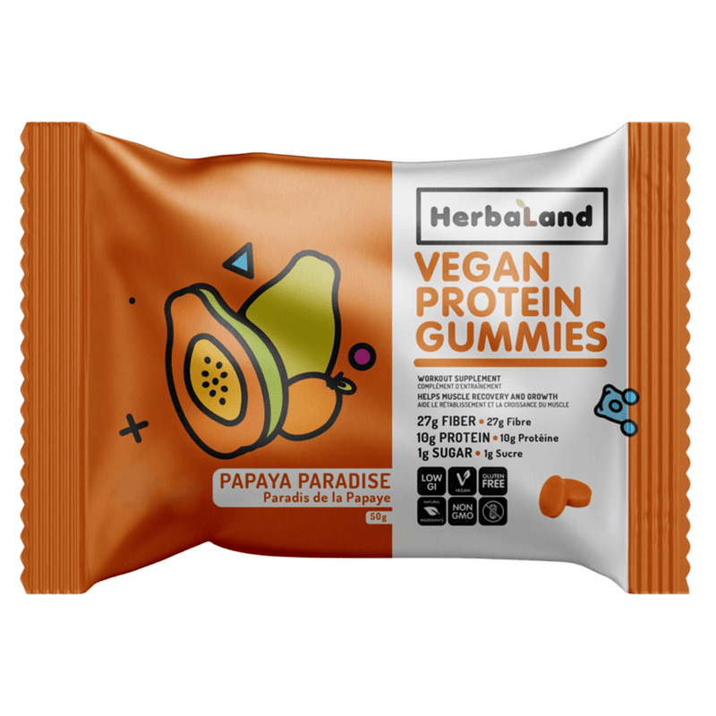 Herbaland Vegan Protein Gummies Papaya Paradise 50 g Single Pack