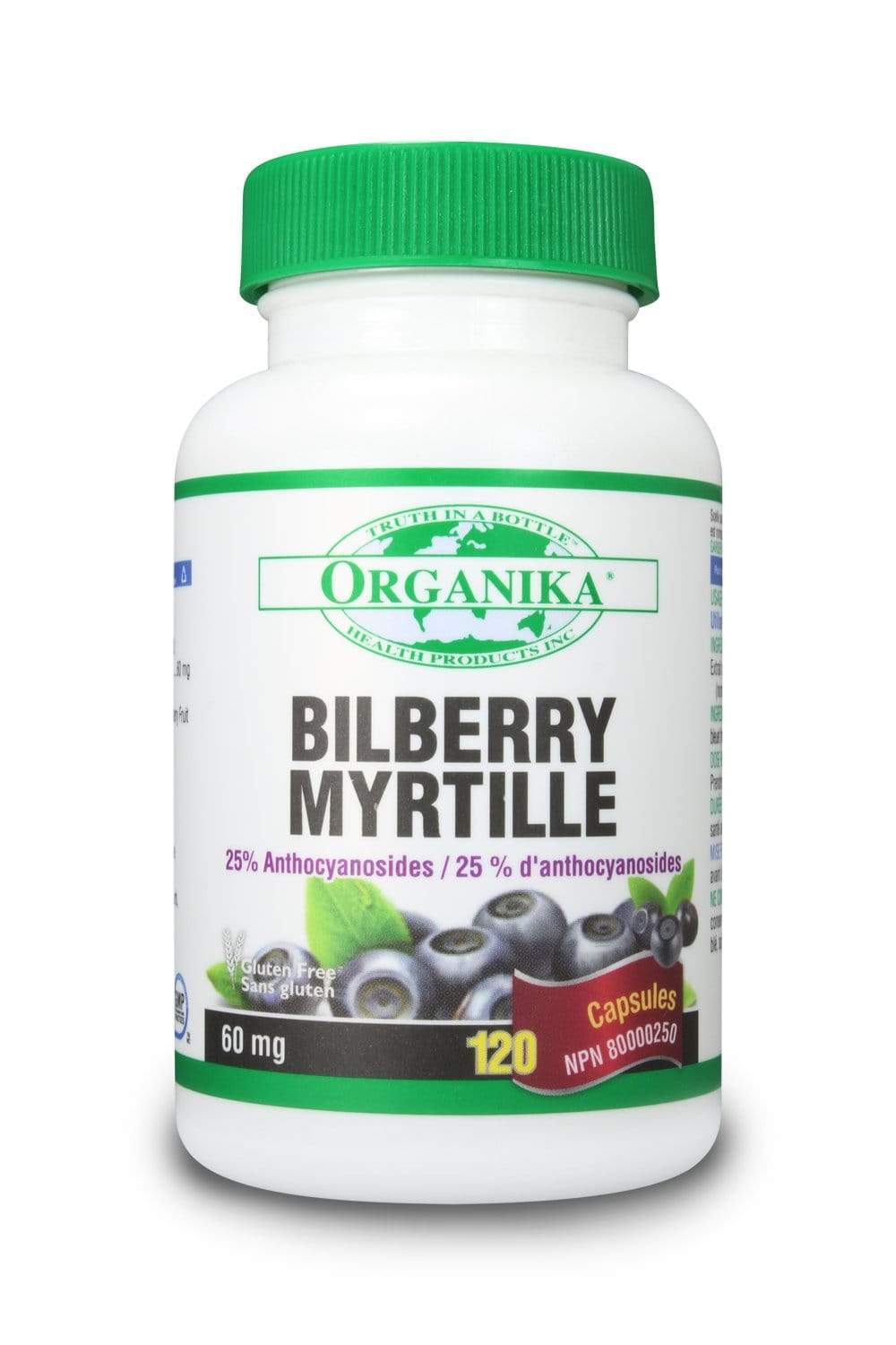 Organika BILBERRY EXTRACT 60MG 120 Capsules