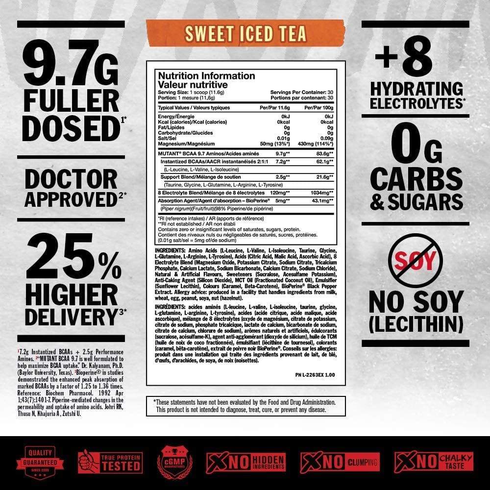 Mutant BCAA 9.7, Fuzzy Peach, 348 g