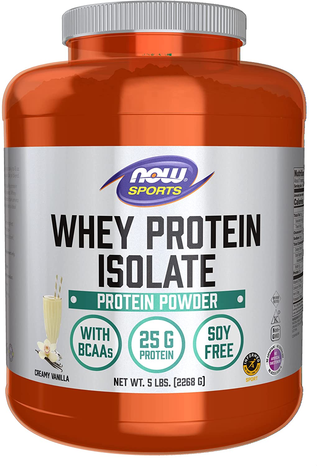 NOW, Whey Protein Isolate, Vanilla, 2268g