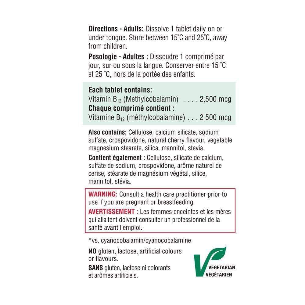 Jamieson High Potency Vitamin B12 2500 mcg 60 Sublingual Tablets