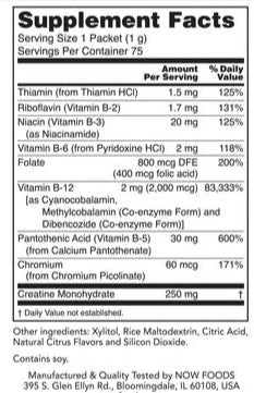 NOW, Instant Energy B12, 2000mcg, 75 Packets