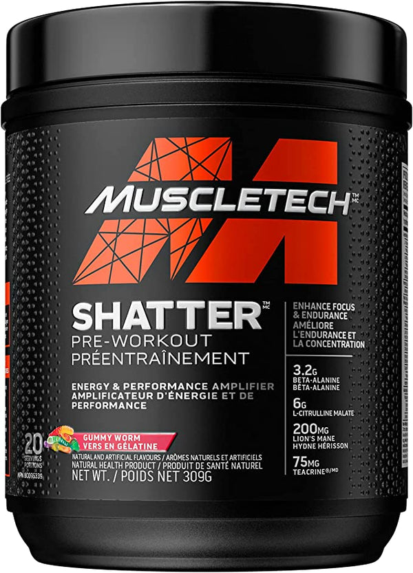 MuscleTech, SHATTER (Vapor One) Pre-Workout, Gummy Worm, 309g