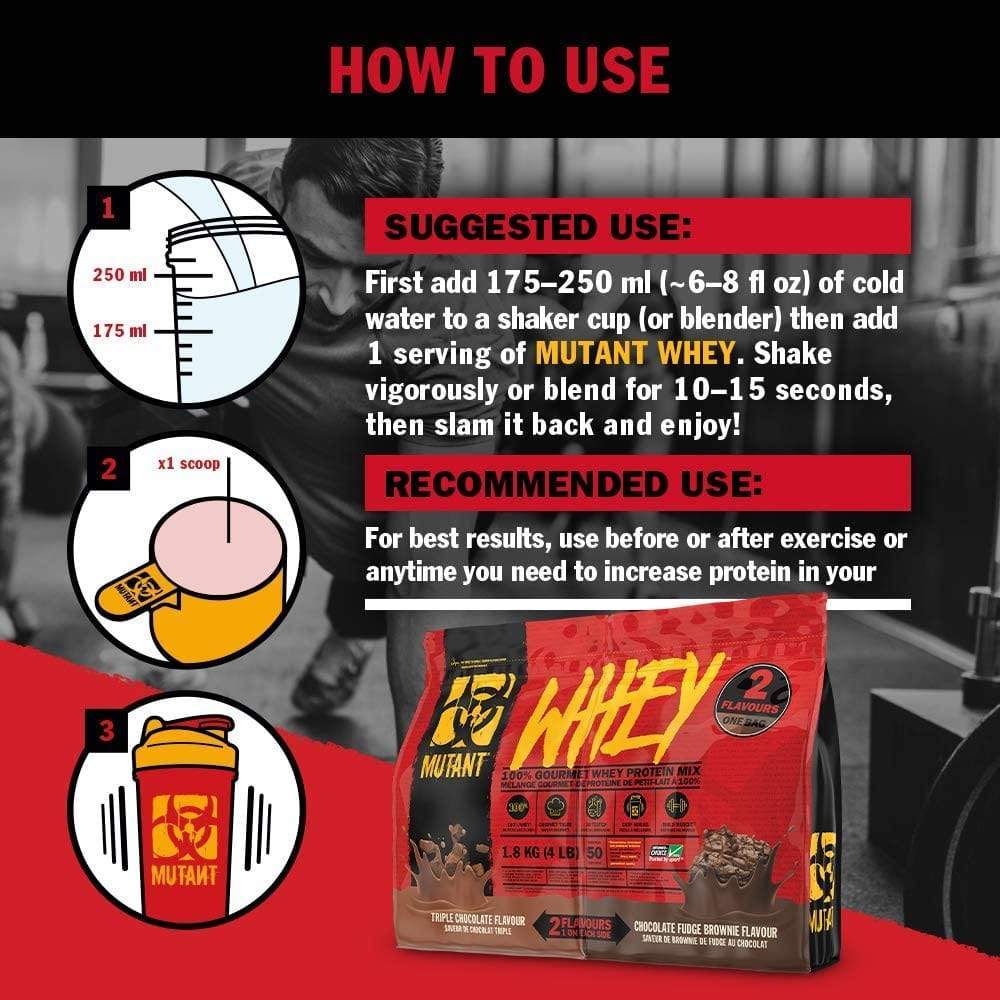 Mutant WHEY, Triple Chocolate and Chocolate Fudge Brownie, 1.8 Kg