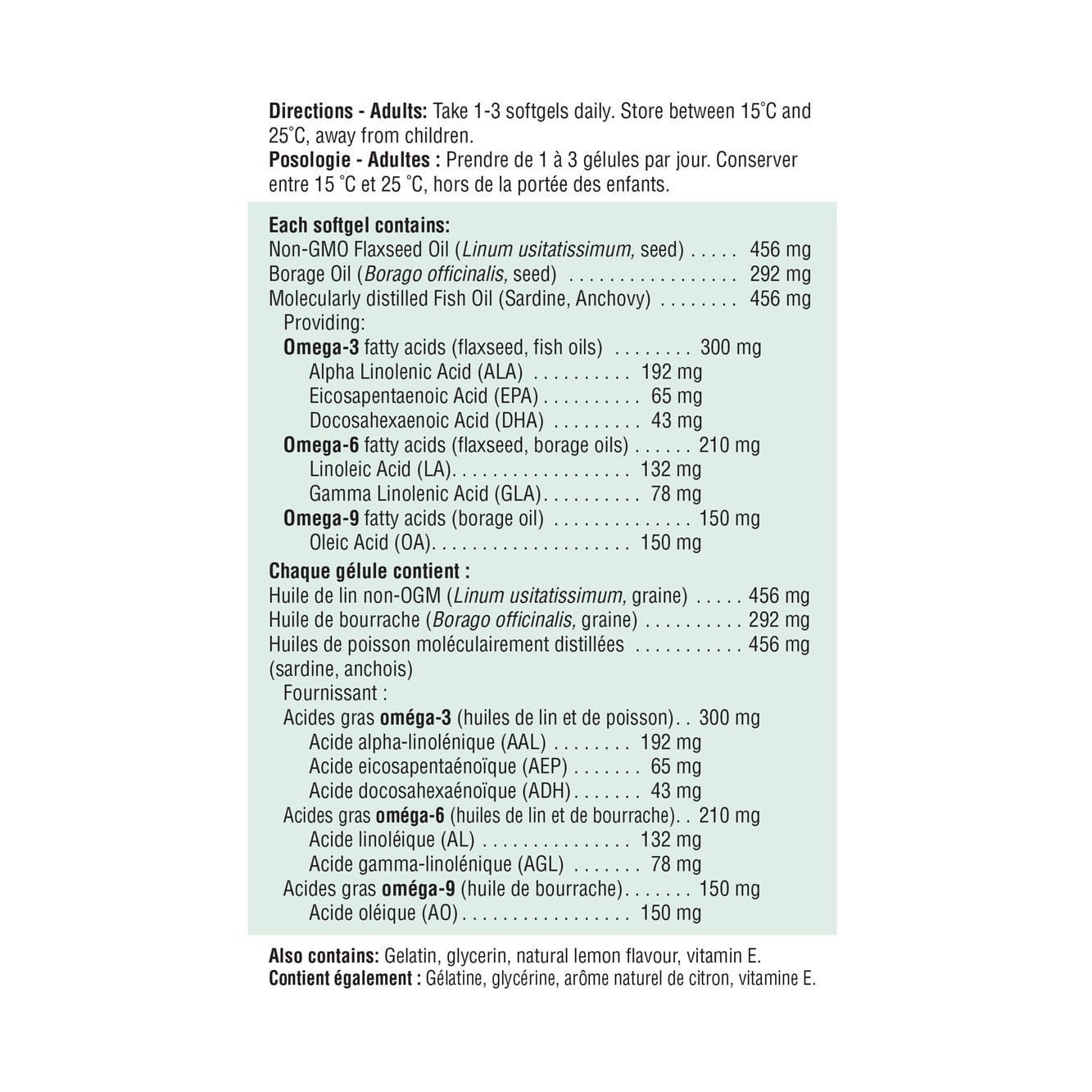 Jamieson Omega 3-6-9 1200 mg 180 Softgels