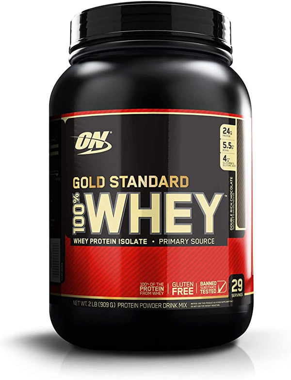 Optimum Nutrition, Gold Standard 100% Whey, Double Rich Chocolate, 909g (2 lb)