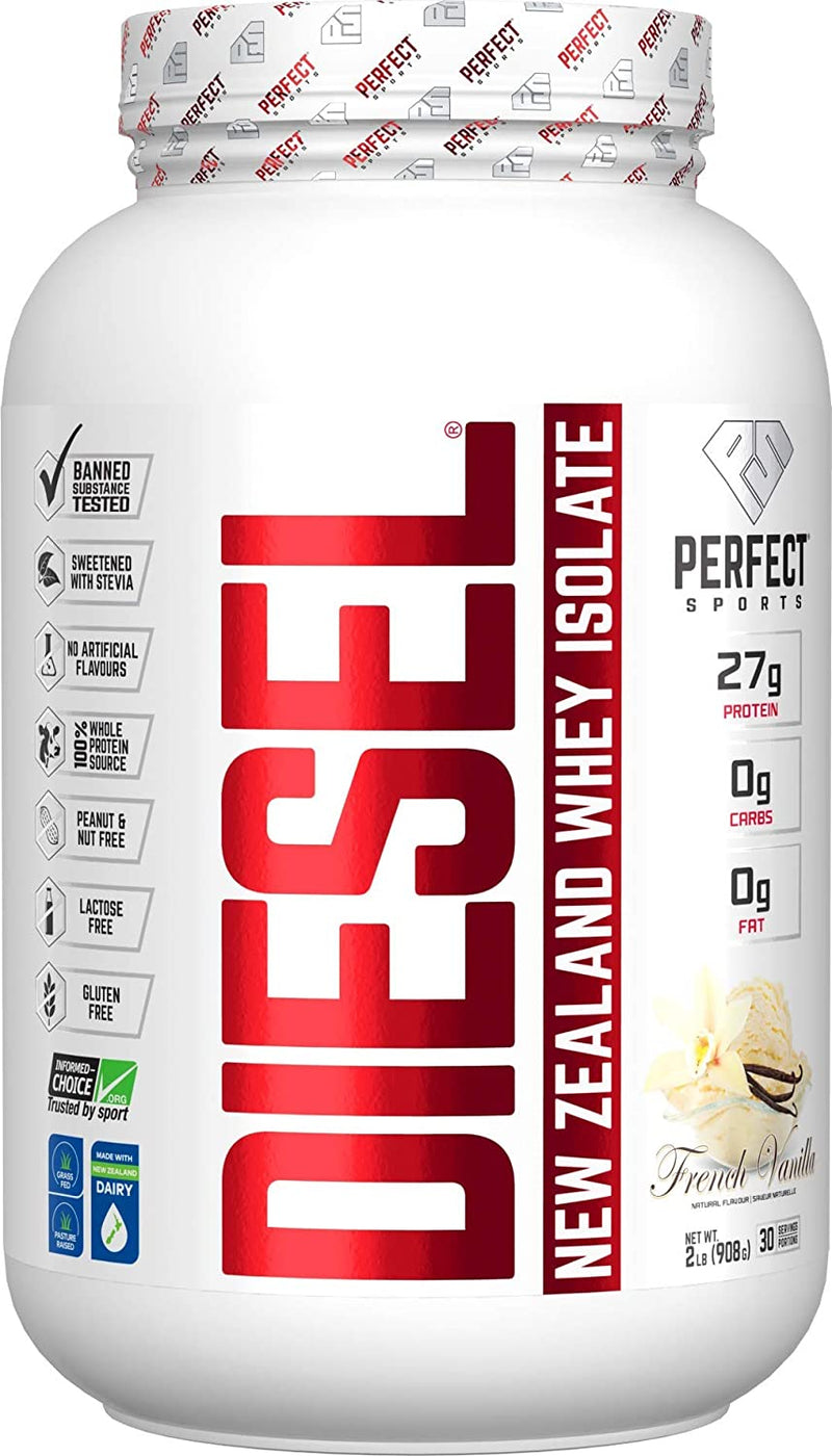 Perfect Sports Diesel New Zealand Whey Protein Isolate - French Vanilla 2 lb (908 g)