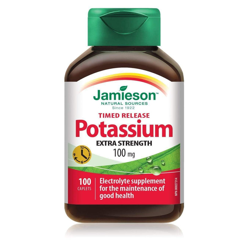 Jamieson Timed Release Potassium Extra Strength 100 mg 100 Caplets