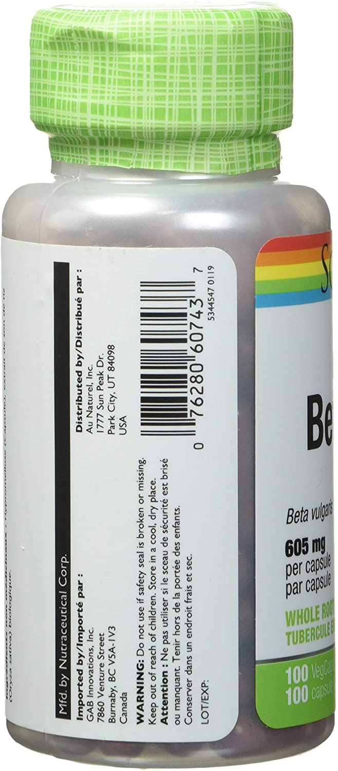 Solaray Beet Root 605 mg 100 V-Caps