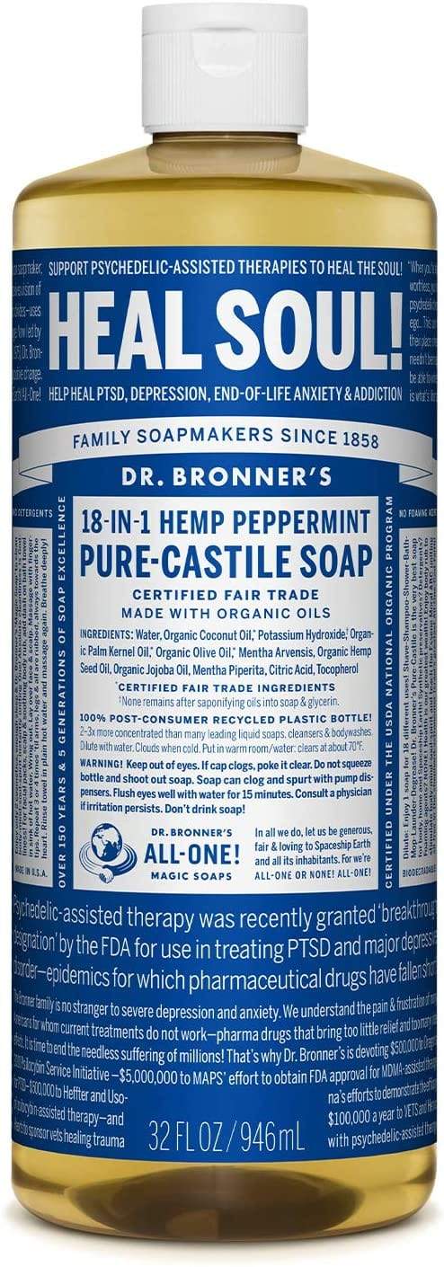 Dr. Bronner's Peppermint Liquid Soap 946 mL