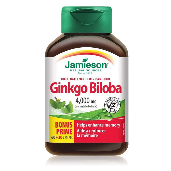 Jamieson Ginkgo Biloba 4000 mg 90 Caplets